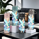 Juego de 1 termo de acero inoxidable Disney Tinker Bell de 17 oz, taza térmica a prueba de fugas con 3 tazas para bebidas frías y calientes, suministros para viajes de negocios y escuela LHB03211