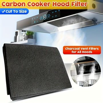 1 pieza de filtro de desagüe de cocina con carbón activado, 22,48" x 18,54" - Filtro de aire de alta eficiencia con carbón y captura de grasa, eliminación de olores y partículas, diseño duradero y cortable para el control del humo y los olores, actualiza