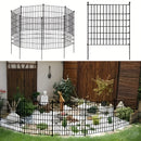 Cerca de jardín negra sin excavación, 5/10/15 paneles, 78.74 cm de alto, alambre metálico resistente al óxido con barrera para animales, ideal para perros y conejos, decoración exterior, cerca temporal para perros, estacas incluidas