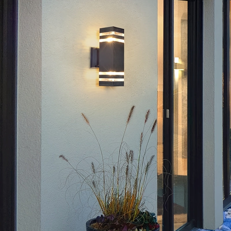 Soporte de lámpara E27 moderno, luz de Navidad para pared, adecuado para garaje superior, pasillo, exterior inferior cuadrado (bombilla no incluida)
