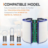 1 Unidad, Filtro Hepa Filtro De Carbón Activado Compatible Con El Purificador De Aire Dyson Tp04, Hp04, Dp04, Sistema De Filtro Sellado De Dos Etapas 360°, Ventilador Purificador De Aire Pure Cool