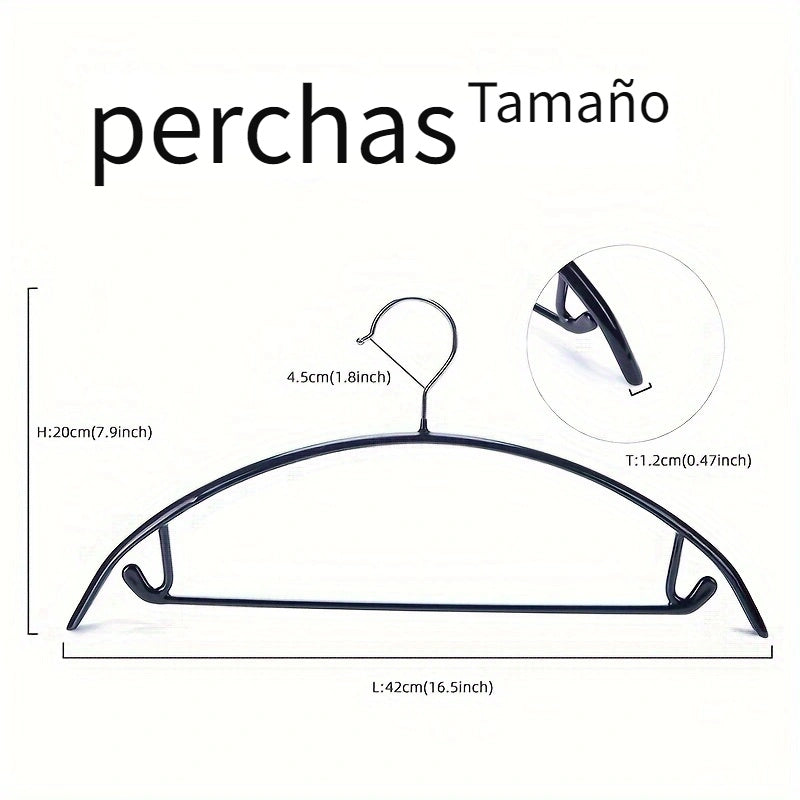20/10 uds Perchas de metal para ropa, Percheros sin rastro, Perchas resistentes para abrigos de alta resistencia, Perchas para el hogar Almacenamiento y organización de secado de ropa para dormitorio, baño, hogar