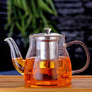 1pc de Té de vidrio de borosilicato de alta calidad con infusor de acero inoxidable, taza de té tradicional chino Gongfu, servidor de té transparente para té suelto, sin patrón de té de vidrio