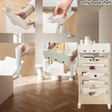 Estantería A Oficina Librero 4 Estaciones Universal Estante Blanco Industrial para Sala de Estar Planta Pequeño Librería 3 Niveles LHSUJIA43 SHUJIA43