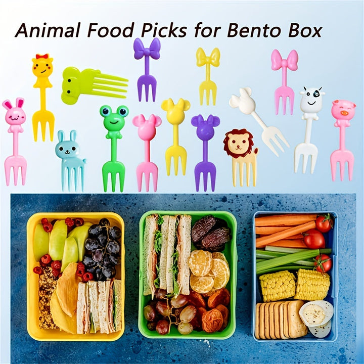 30 tenedores de fruta con diseño de animales, tenedores para postres, tenedores pequeños de plástico para cocina, restaurante, picnic, camping o fiestas, accesorios para lonchera, vajilla
