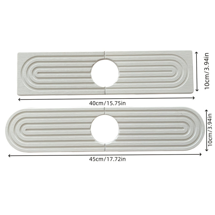 Alfombrilla de Fregadero de Cocina de Tierra de Diatomeas de Secado Rápido - 39.37cm Súper Absorbente, Bandeja de Grifo Resistente a la Humedad con Papel de Lija Incluido - Gris Claro