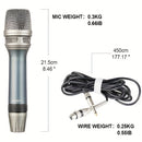 Micrófono Vocal Dinámico Profesional - Cardióide Unidireccional, Portátil con Encendido/Apagado para Interruptor & Cable XLR de 177in a 1/4'' - Azul Marino
