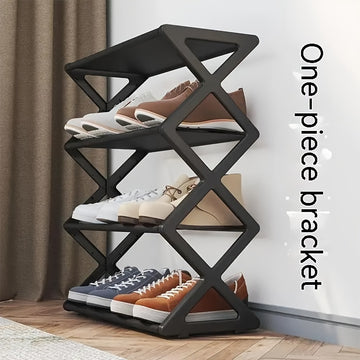 1 estante para zapatos de múltiples niveles que ahorra espacio, fácil de montar sin herramientas. Diseño portátil y resistente, ideal para armarios, garajes, autocaravanas y dormitorios - almacenamiento de calzado sin necesidad de ensamblaje