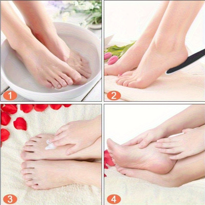 1 pieza de papel de lija de doble cara - Herramienta de pedicura manual portátil para luz muerta beige y eliminación, no necesita electricidad, diseño duradero de plástico para uso doméstico, herramienta de cuidado de pies, mango ergonómico, acabado suav