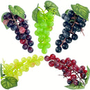 Juego de 5 uvas artificiales estilo bohemio, 6.5 pulgadas en , morado, rojo y verde, ideales para decoración vintage, fiestas temáticas de vino y detalles festivos