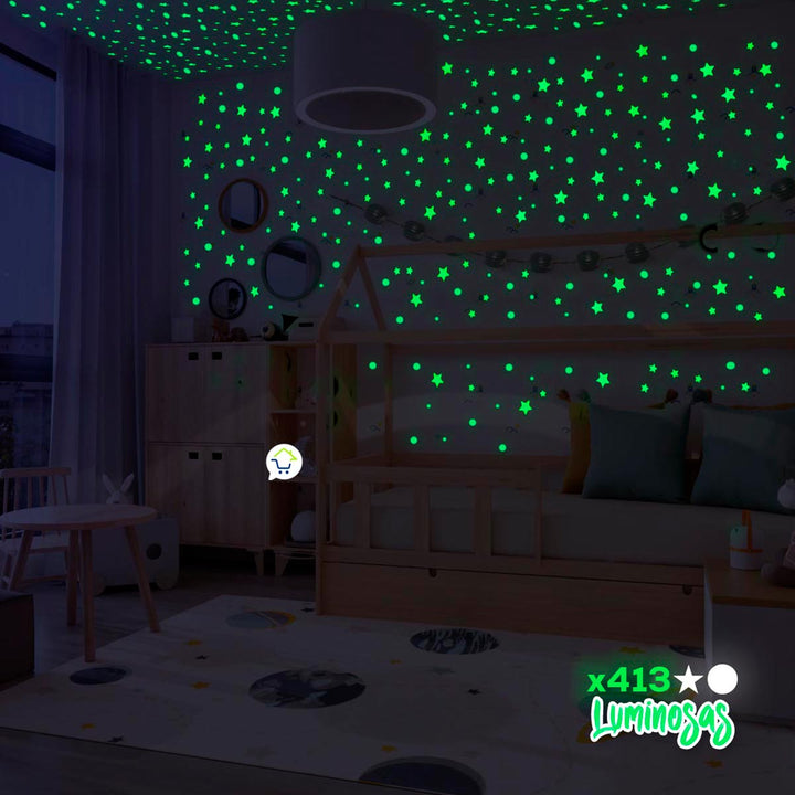 Estrellas y Planetas x413 Luminosos Fluorescentes Cielo Noche Niños CENC-004
