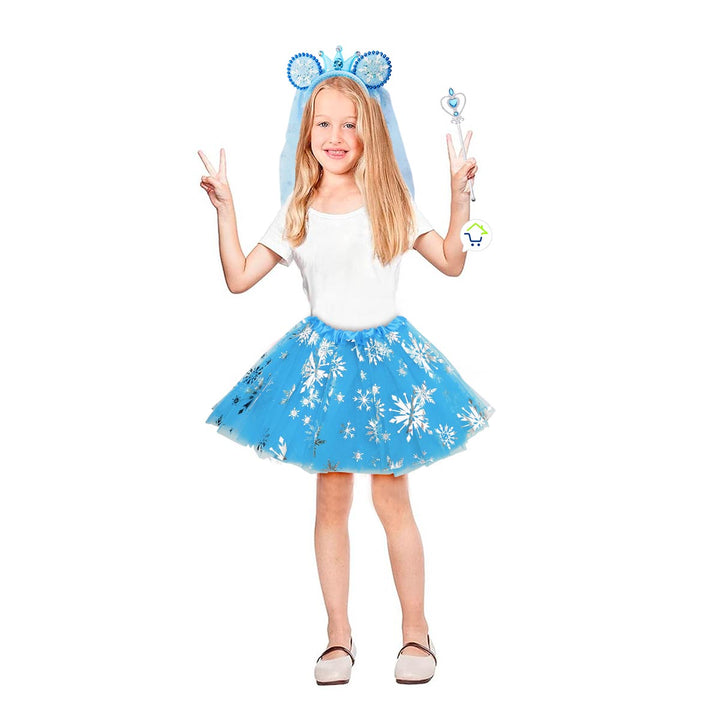 Disfraz Princesa Helada Accesorios Halloween Niñas Fiesta de Disfraces OF-701