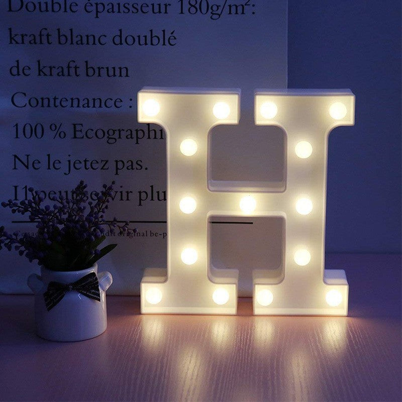 Letra Luz Led Lampara Decorativa Luces Plástico Hogar Fiestas LL07G-DCM