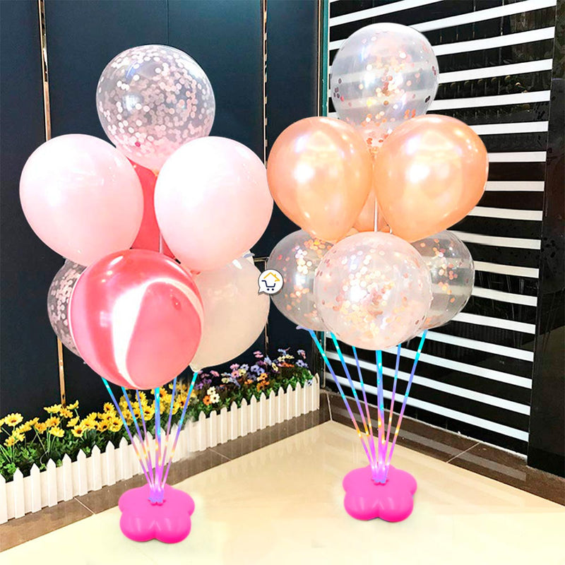 Base Globos + Luces Micro Led + 7 Tubos para Globos RF X LUZ