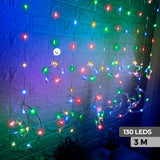 Cortina Intercalada Estrellas y Lunas 3 M x 79 CM  Luces 130 LEDS Navidad 1743