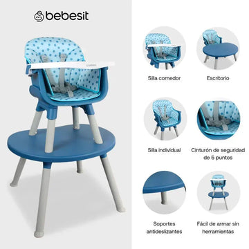SILLA COMEDOR BABY DESK 1049 BEBESIT AZUL-