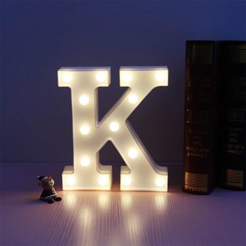 Letra Luz Led Lampara Decorativa Luces Plástico Hogar Fiestas LL07G-DCM