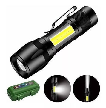Super Mini Linterna Led Recargable Luz Zoom Largo Alcance