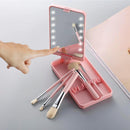 Espejo Maquillaje Luces LED Recargable Rotación 360° 5 Brochas de Maquillaje 17849-5