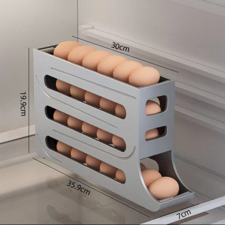 Soporte organizador de huevos para nevera y estante de 4 pisos