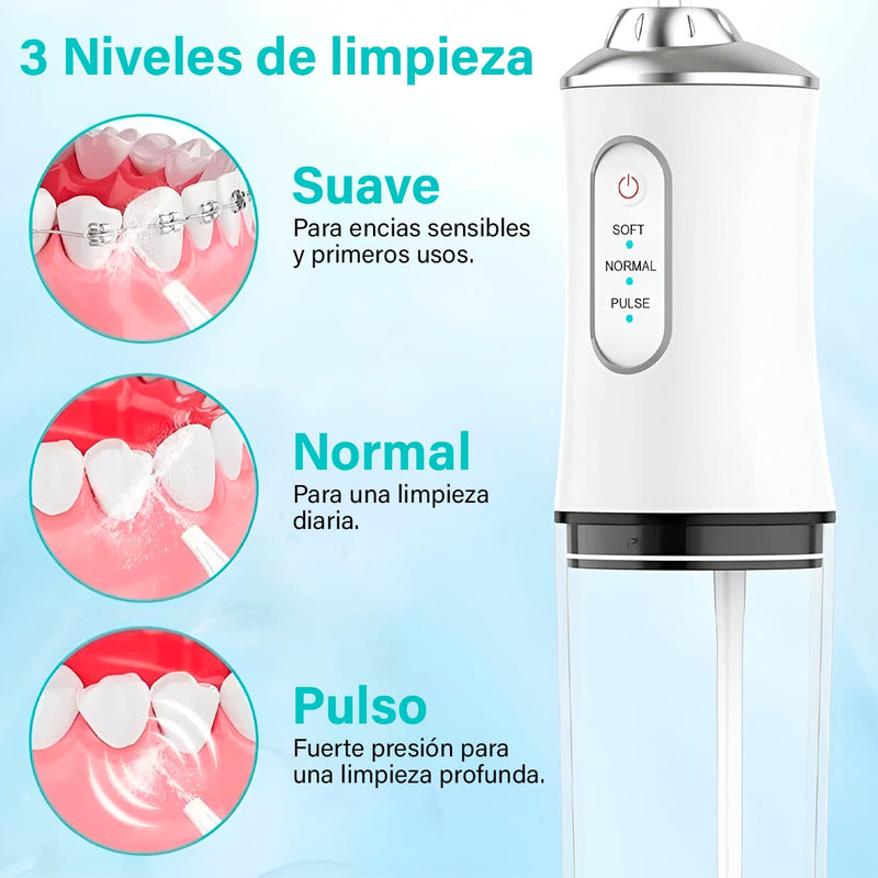 Irrigador Bucal Oral + 4 Boquillas Limpieza Dental Recargable USB KRD-1948