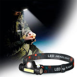 Linterna Minera LED USB 2 Modos Faro Luz Manos Libres BY101