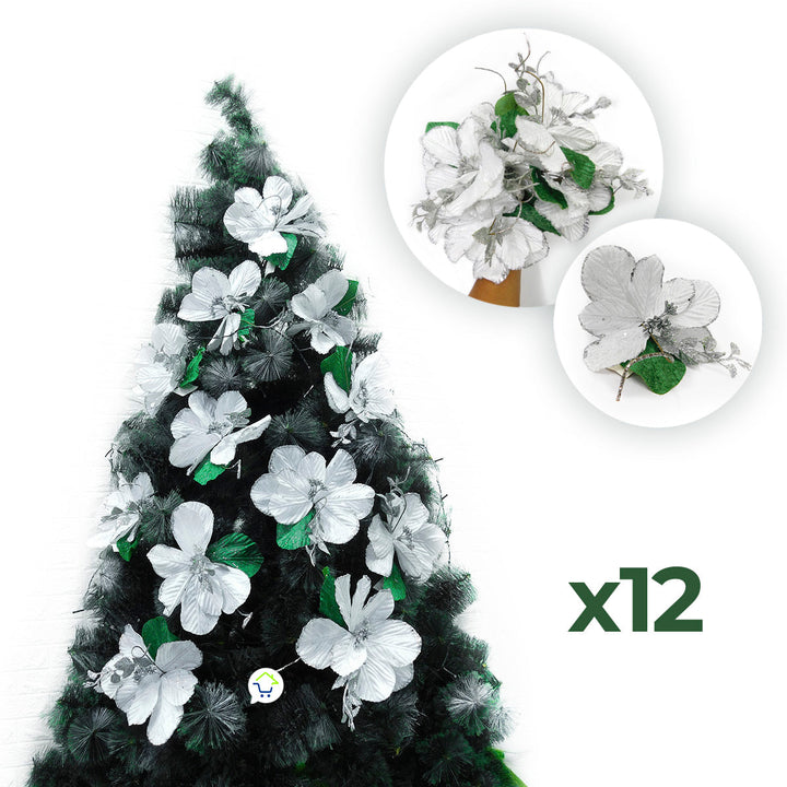 Flores Artificiales Para Árbol X12 Decoración Navidad 049