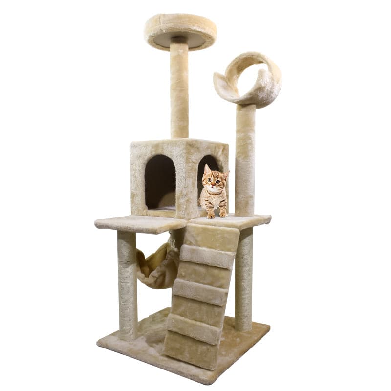 Rascador Para Gatos 4 niveles Con Torre Y Túnel