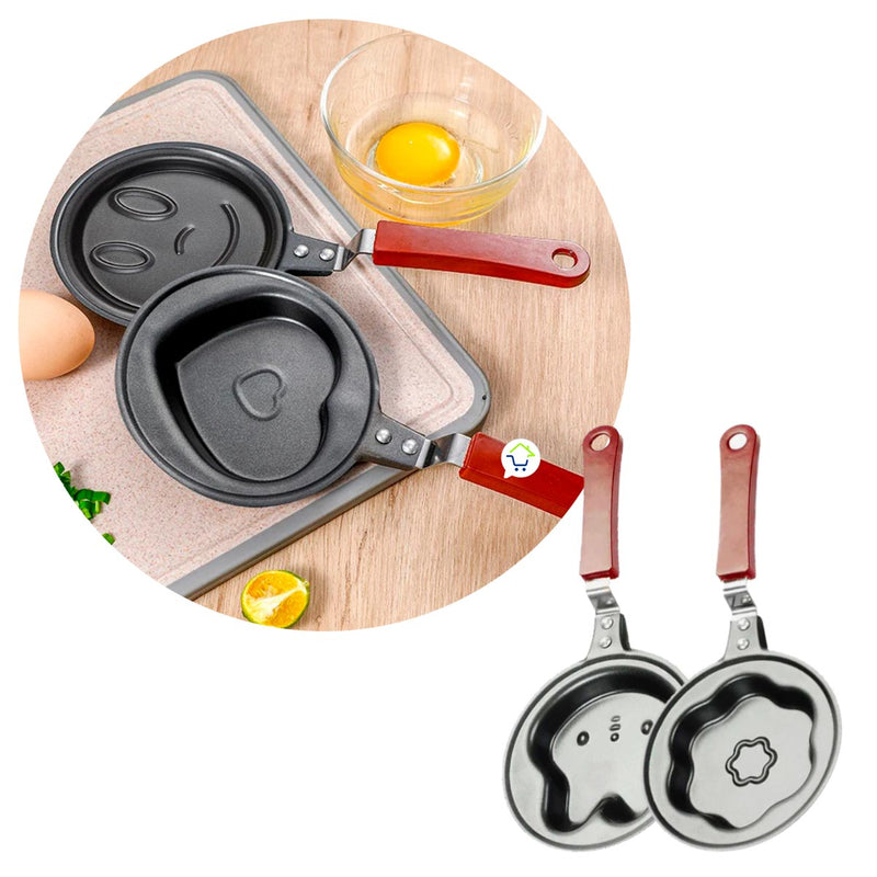 Set x2 Sartén Antiadherente Molde Figuras Cacerola Huevos Panqueques PHP0067