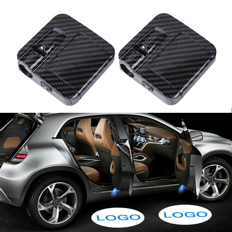 2 piezas de proyector de luz LED, luz de cortesía con logo GR deportivo, USB, HD, para Audi, Benz, BMW, Citroën, Hyundai, Honda, Kia, MG, Skoda, Toyota, Peugeot