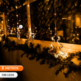 Cortina Intercalada de Arboles y Estrellas 3 M 130 LEDS Decoración Navidad 173