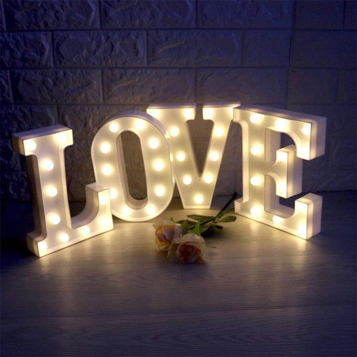 Letra Luz Led Lampara Decorativa Luces Plástico Hogar Fiestas LL07G-DCM