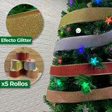 Cintas Decorativa Navideña Glitter  x5 Rollos 9.15M CH23-2