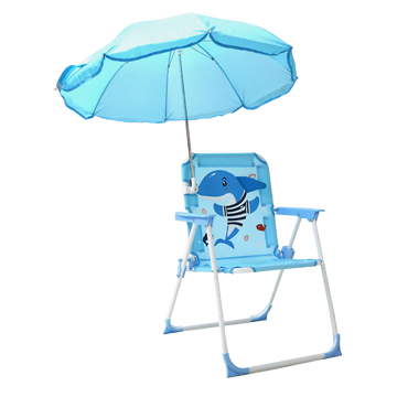 SILLA PLAYERA CON SOMBRILLA PARA NIÑOS ESTAMPADO DE TIBURON 093-557 MUNBE