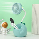 Mini Ventilador Flexible Portalápices Soporte Celular Dinosaurio 275A