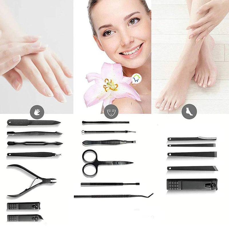 Set Manicure Pedicura 18 Piezas Cortaúñas Estuche Portátil JD018