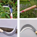 2 piezas de segador de madera con mango cómodo, afilado y duradero, hoja de metal, acero aleado duradero - Adecuado para el cuidado de césped, exteriores, corte de césped y corte de cuerda, herramienta esencial para jardinería