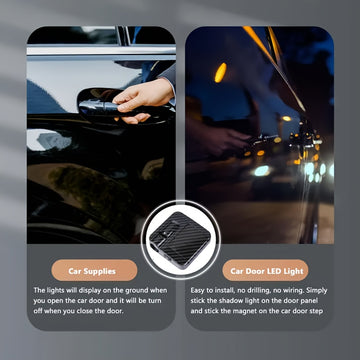 Conjunto de 2 Luces de Bienvenida para Puerta de Coche con LED - Diseño Texturizado , Funciona con Batería, Instalación Fácil, Compatible con Autos, SUVs, Furgonetas, Fuente de Luz Proyectora, para CHEVROLET, para DODGE, para for Nissan, para TOYOTA, par