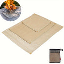 1pc FlameGuard Plus - Alfombrilla de fibra de vidrio aislada, reutilizable y portátil - Resistente al fuego, anti-escaldadura, resistente al calor y duradera para parrillas, pícnic al aire libre y protección de patio de cubierta