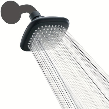 Cabeza de ducha de vidrio de 4 pulgadas con experiencia de lluvia - Diseño rectangular pintado para montaje en pared, estética moderna para baño, alta presión y ahorro de agua, accesorios de ducha.