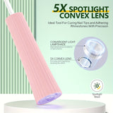 Secadora de uñas LED portátil, lámpara mini con USB para esmalte en gel de secado rápido, diseño acanalado en rosa, calidad profesional de salón, no requiere baterías