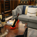 1pc Elegante Soporte para Botella de Vino con Tacón Alto – Soporte de Resina para Mesa para Bodas y Decoración del Hogar, Creativo Estante de Vino en Forma de Tacones Altos Rosa para Sala de Estar, Bar y Exhibición de Restaurantes, Decoración de Vino