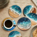 6 Posavasos de Playa Oceánica, Resistentes al Calor y Aislantes, Ideales para Cafés, Oficinas, Cocinas, Restaurantes, Regalo Perfecto para Cumpleaños o Navidad, Ideal para Acción de Gracias