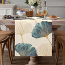 1 Pieza, Mantel Para Mesa Duradero, Con Diseño De Hojas De Ginkgo Doradas Azules Y Verdes, Mantel Rectangular, Decoración Rústica De Mesa De Granja, Para Decoración De Mesas De Tocador, Aparatos Domésticos