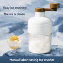 Trituradora y Afeitadora de Hielo Manual MOMMED - Fabricante de Hielo Manuales de Alta Resistencia para Hielo Pelado Esponjoso, Copos de Nieve y Hielo Triturado - Blanco con Mango Marrón, No Necesita Electricidad, Utensilio de Cocina | Diseño Elegante |