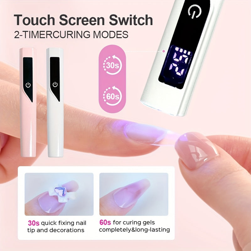 Linterna LED Profesional para Uñas, Luz de Curado de Esmalte en Gel Recargable USB con Pantalla LCD y Temporizador 60 Seg/90 Seg - Herramientas y Equipo para Arte de Uñas