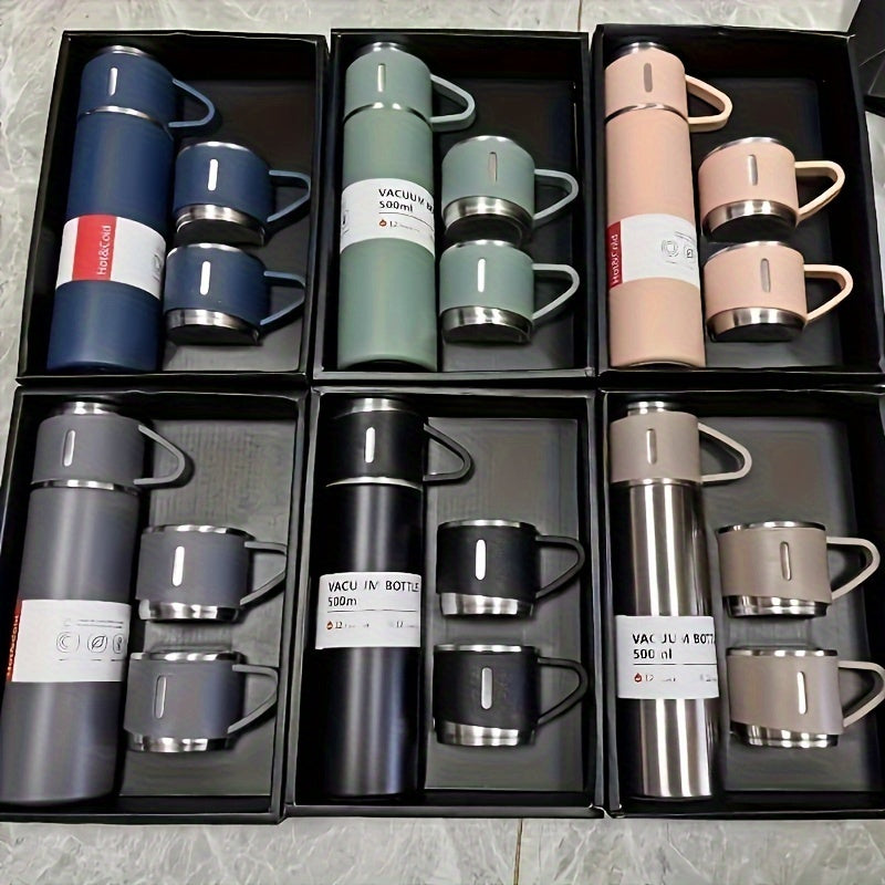 Juego de 6 Piezas con Taza Aislada y Botella Portátil para Bebidas Calientes y Frías