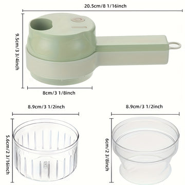 Un cortador de verduras de cocina portátil versátil para uso doméstico, este dispositivo eléctrico multifuncional está diseñado para picar ajo, cortar y preparar alimentos para bebés.