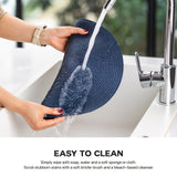 6 Unidades de Placemats Redondos de Plástico Tejido Placemats Lavables y Limpiables Alfombras de Mesa Adecuadas para Mesas de Comedor Resistentes al Calor y Antideslizantes Placemats Redondos Antideslizantes Alfombras de Mesa de PVC Estilo Occidental Ant