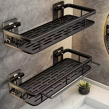 1 juego/2 juegos de repisa flotante para baño y cocina, gran capacidad, instalación sin taladro, ahorra espacio, fácil de instalar, ideal para almacenar artículos de tocador, cosméticos y objetos varios, uso múltiple